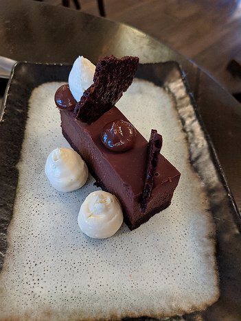 20190904_IMG192517_Pixel3a-JEB Dessert: Dark chocolate pave, salted caramel and chocolate tuille (without caramelised banana)